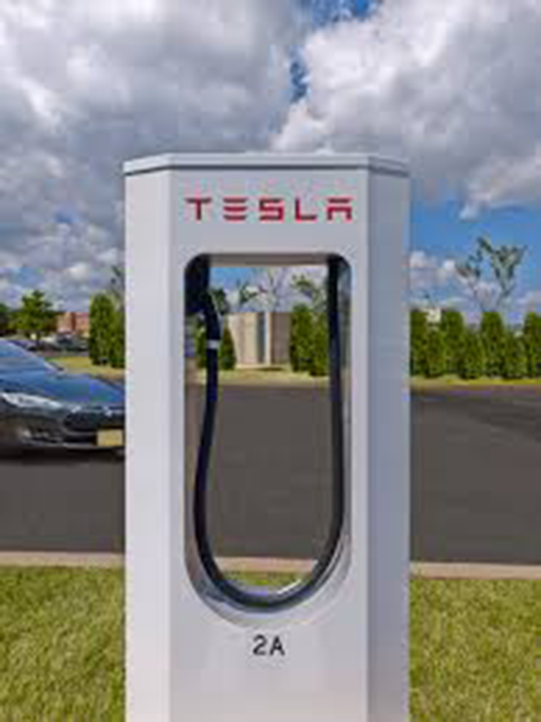Tesla electric vehicle charging station